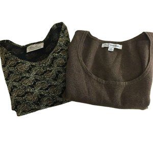LOT 2 Kathie Lee M Brown Mercer Street Studio Womens Pullover Tank Top